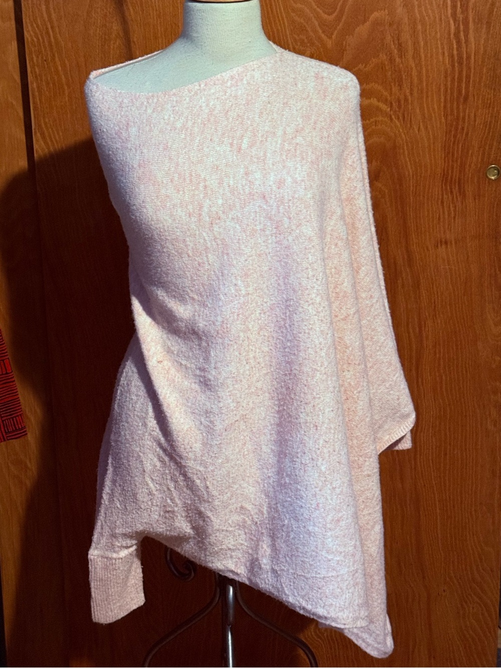 Coco + Carmen Pale Blush Asymmetrical One-Shoulder Knit Dress
